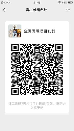 全网网赚项目13群二维码
